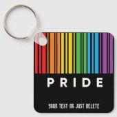 Porte-clés Fierté personnalisable Code barre arc-en-ciel LGBT (Recto)