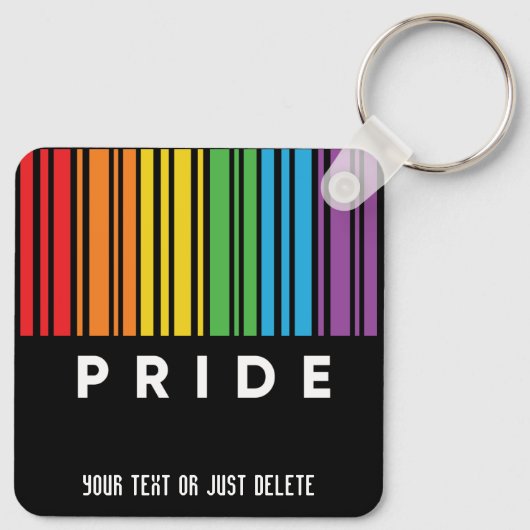 Porte-clés Fierté personnalisable Code barre arc-en-ciel LGBT (Dos)