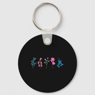 Porte-clés Fierté transgenre florale, Fleur de drapeau transg