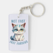 Porte-clés Fiery Feline Spirit - Sassy Angry Cat Design (Dos)