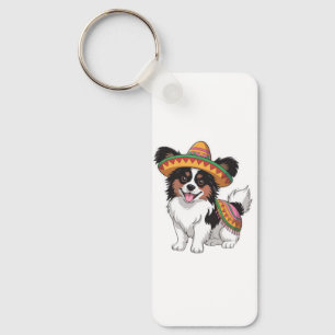 Porte-clés Fiesta Papillon Chien portant Sombrero et Sarape