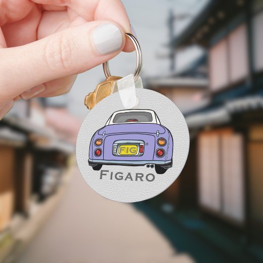 Porte-clés Figarations Cute Lilac Figaro Nom du conducteur de