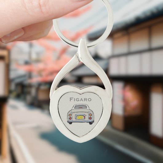 Porte-clés Figarations Figaro Voiture Monogramme Topaz Coeur