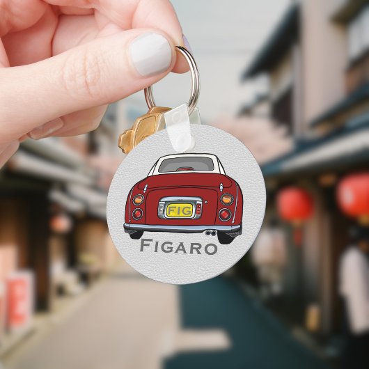 Porte-clés Figarations Jote Rouge Figaro Nom de voiture Monog