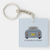 Porte-clés Figarations Lapis Gris Figaro Voiture Monogramme (Devant)