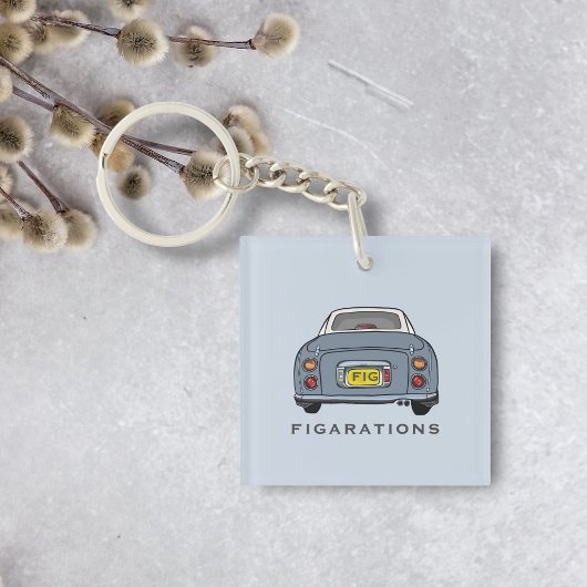 Porte-clés Figarations Lapis Gris Figaro Voiture Monogramme