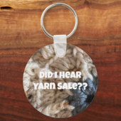 Porte-clés Fil Amour Knit Crochet Bleu Beige Funny (Recto)