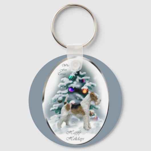 Porte-clés Fil Fox Terrier cadeaux de Noël (Recto)