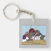 Porte-clés Fil Tricot drôle Chat (Devant)