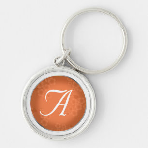Porte-clés Filiale Florale Coral Orange Monogramme Porte - cl