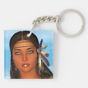 Porte-clés Fille amérindienne