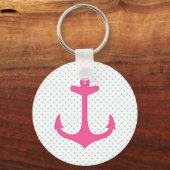 Porte-clés Fille Ancre rose Polka Dot Design nautique (Recto)