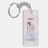 Porte-clés Fille, ange de première communion (Devant gauche)
