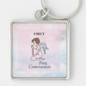 Porte-clés Fille, ange de première communion (Devant)