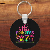 Porte-clés Fille Anniversaire 7 Ans Princesse Fille 7ème (Recto)