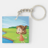 Porte-clés Fille Au Bord De La Rivière (Dos)