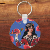 Porte-clés Fille aux oiseaux et Fleur rouge (Verso)