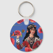 Porte-clés Fille aux oiseaux et Fleur rouge (Verso)