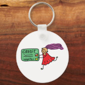 Porte-clés Fille Avec Carte De Crédit (Recto)