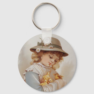 Porte-clés Fille avec des petits canards