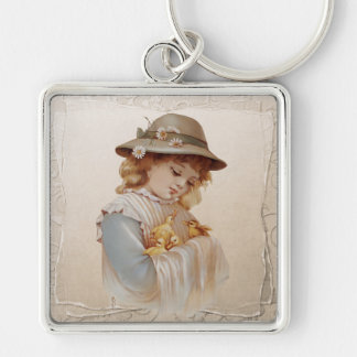 Porte-clés Fille avec des petits canards