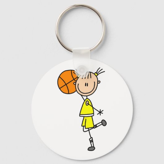 Porte-clés Fille avec T-shirts et cadeaux de basket (Recto)