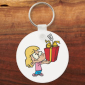 Porte-clés Fille avec un Porte - clé cadeau de Fête des pères (Recto)