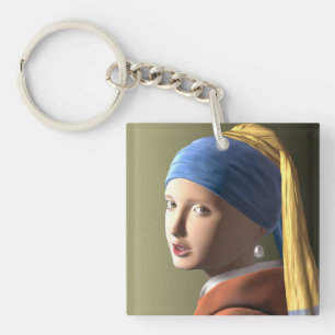 Porte-clés Fille avec une perle