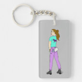 Porte-clés fille avec une queue de lapin (Devant)