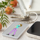 Porte-clés fille avec une queue de lapin (Devant droit)