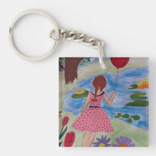 Porte-clés Fille Ballon Rouge