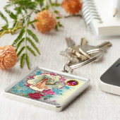 PORTE-CLÉS FILLE BÉBÉ CIGOGNE DOREMENT MONOGRAMME (Côté)