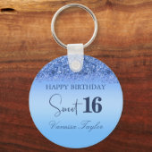 Porte-clés Fille Bleu Faux Parties scintillant Sparkly Sweet  (Recto)
