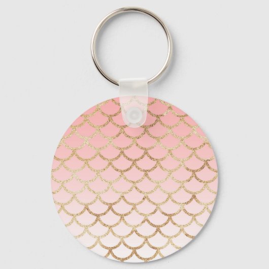 Porte-clés Fille Blush rose et Parties scintillant de sirène (Recto)