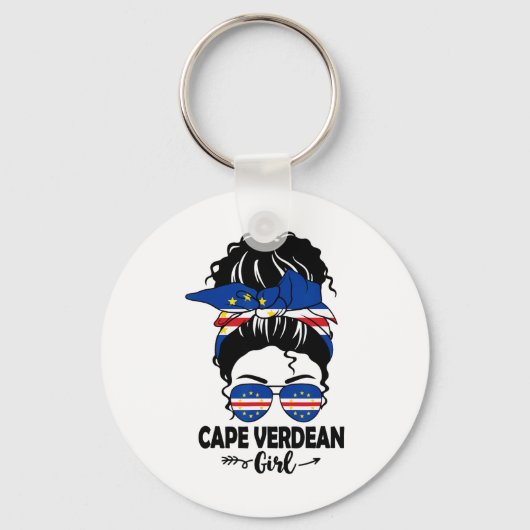 Porte-clés Fille Cap-Verdienne Au Chignon Désordonné Et Drape (Recto)
