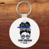 Porte-clés Fille Cap-Verdienne Au Chignon Désordonné Et Drape (Recto)