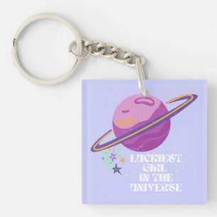 Porte-clés Fille chanceuse, Fille chanceuse, Lucky, Affirmati