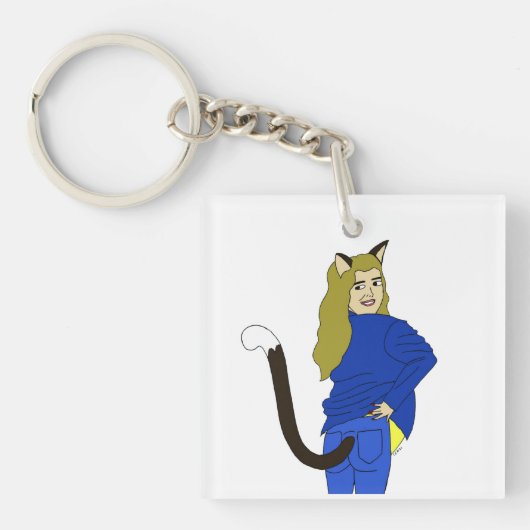 Porte-clés fille chat (Devant)