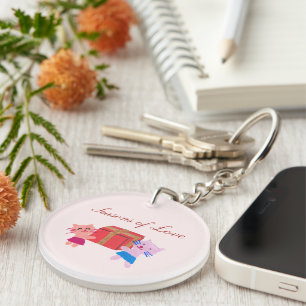 Porte-clés Fille Chats avec cadeau Baby Rose garde photo