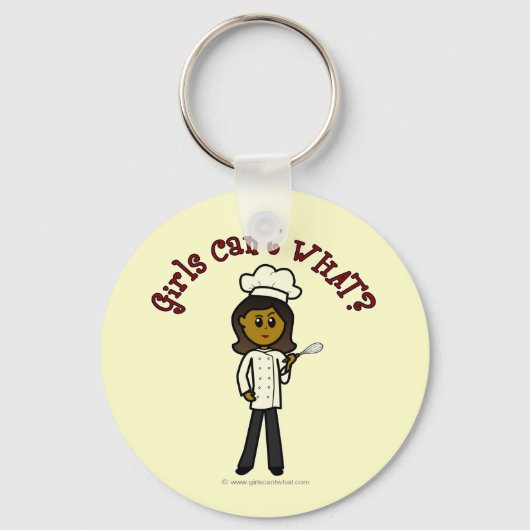 Porte-clés Fille chef foncé (Recto)