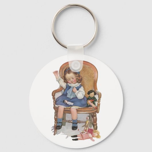 Porte-clés Fille coudre des Dollies (Recto)