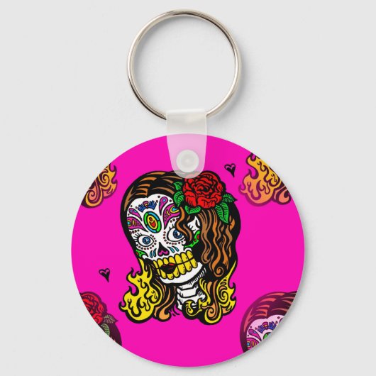 Porte-clés fille crâne de sucre (Recto)