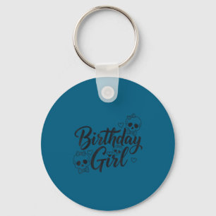 Porte-clés Fille d'anniversaire Crâne Squelette Amoureux Mign