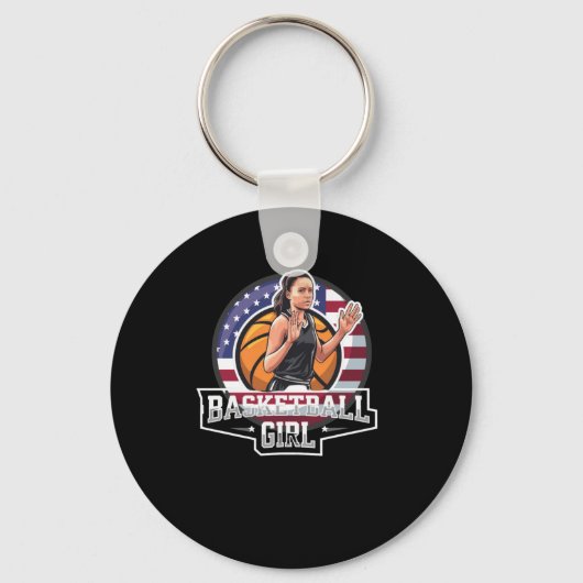Porte-clés Fille de basket-ball Usa (Recto)