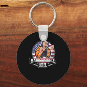 Porte-clés Fille de basket-ball Usa (Recto)