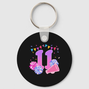 Porte-clés Fille de cheerleading d'anniversaire de 11 ans 11e