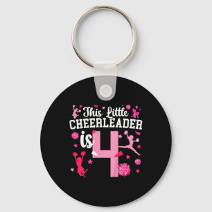 Porte-clés Fille de cheerleading pour 4ème anniversaire de qu