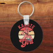Porte-clés Fille de karaté Karatéka Combattante d'autodéfense (Recto)