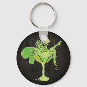 Porte-clés Fille de l'absinthe dans un verre (sans texte)