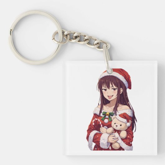 Porte-clés Fille de Noël impertinente (Devant)